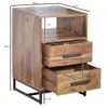 Nachttisch Sheesham Massivholz / Metall 40x35x66 cm Produktbild-Vorschau 4