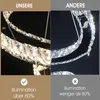 60W LED Kristall Deckenleuchte, Moderne Pendelleuchte Rund Produktbild-Vorschau 7