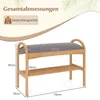 Schuhbank aus Bambus mit Kissen, 2-stufig, 70 x 31,5 x 51 Produktbild-Vorschau 2