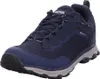 A single navy blue hiking shoe with gray accents is shown against a white background. Produktbild-Vorschau