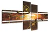 Visario Canvas schilderij Abstract 195x80 cm – 4 delen, Productafbeelding-voorbeeld 1