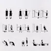 A collage of illustrations showing various exercises using resistance bands. Náhled obrázku produktu