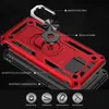 Exploded view of a red phone case with labels pointing out its features. Produktbild-Vorschau