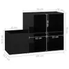 Flur-Schuhschrank Hochglanz-Schwarz 105x35,5x70cm Produktbild-Vorschau 8