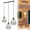 XMTECH Průmyslová závěsná lampa, 3 žárovky, černá, vintage Náhled obrázku produktu 1