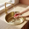 Keukenwastafel, 37 cm, goudkleurig, onderbouwmodel, vlakke Productafbeelding-voorbeeld 3