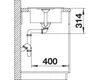 Diagram showing sink plumbing and dimensions. Produktbild-Vorschau