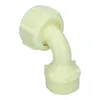 A 90-degree pipe fitting with threaded ends, made of beige plastic. Produktbild-Vorschau