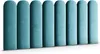 A row of teal upholstered wall panels with rounded tops. Anteprima dell’immagine prodotto