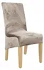 Stuhlhussen 4er Pack XL kühles Beige - Samt Stuhlbezug - Produktbild-Vorschau 8