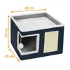 QLS Katzenhaus 2-in-1 mit Kratzbrett 42×42×35 cm faltbar Produktbild-Vorschau 3