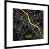 MuchoWow® Gerahmtes Poster Bonn - Stadtplan - Karte - Gold Produktbild-Vorschau 1