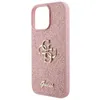 A pink glittery iPhone case with a gold Guess logo and text. Voir les images du produit