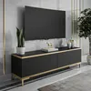 RTV Schrank OXFORD II 135 cm, Schwarz / schwarz matt + Produktbild-Vorschau 1