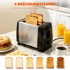 OZAVO Toaster 2-Scheiben-Toaster mit 6 Stufen und Produktbild-Vorschau 3