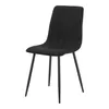 A black dining chair with a ribbed backrest and four black metal legs, isolated on a white background. Produktbild-Vorschau
