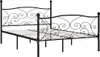 A black metal bed frame with a slatted base, shown from a side angle against a white background. Náhled obrázku produktu