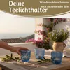 LS-LebenStil 4´er Set Glas Teelichthalter Retro Blau 7cm Produktbild-Vorschau 8