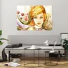 Bilder auf glas - Frau Sommer Blume - 100x70cm - Glasbilder Produktbild-Vorschau 6