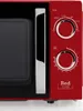 A close-up view of the control panel and door handle of a red microwave oven. Anteprima dell’immagine prodotto