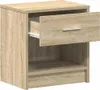 A single wooden nightstand with an open drawer, shown against a white background. Náhľad obrázku produktu