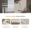 A collage of images showcasing a shower system and its features. Podgląd zdjęcia produktu
