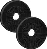 Two black circular charcoal filters are shown against a white background. Produktbild-Vorschau