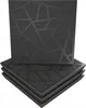 A stack of black acoustic wall panels with a geometric pattern. Anteprima dell’immagine prodotto