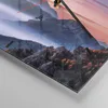 Wanduhr - Quadrat - Glasuhr - Westen Sonne Berge - 30x30cm Produktbild-Vorschau 5