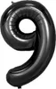 Folienballon Zahl 9, ca. 100 cm, schwarz Produktbild-Vorschau 1