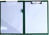 An open green clipboard with white paper on a white background. Produktbild-Vorschau