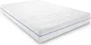 A white mattress with a blue stripe along the side, shown from a diagonal angle on a white background. Anteprima dell’immagine prodotto