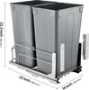 Poubelle coulissante VEVOR (50 Qt x2), double poubelle de Voir les images du produit 8
