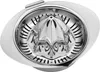 A top-down view of a stainless steel citrus juicer. Produktbild-Vorschau
