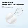A white wireless earbud and a clear ear grip are shown against a light blue and white gradient background. Voir les images du produit