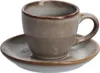 A close-up studio shot of a single espresso cup and saucer. Anteprima dell’immagine prodotto