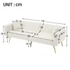 Schlafsofa 175x64cm  Samt Weiß mit Bettfunktion Tagesbett Produktbild-Vorschau 6