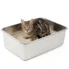 Katzentoilette Groß Katzenklo Edelstahl 44.5x34.5x14.5cm, Produktbild-Vorschau 1