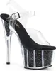 ADORE-708G Damen Sandale von Pleaser, Transparent Schwarz , Produktbild-Vorschau 1