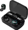A pair of black wireless earbuds in their charging case, with the lid open. Produktbild-Vorschau