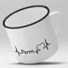 Huuraa Emaille Tasse Perm Geschenk Kaffeebecher Vintage Produktbild-Vorschau 2
