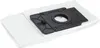 A set of vacuum cleaner accessories, including white fabric dust bags and a black plastic component with a circular opening. Produktbild-Vorschau