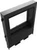 A black fireplace insert with a glass window, shown from a high angle. Podgląd zdjęcia produktu