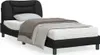 Design Bettgestell mit Kopfteil Schwarz 80x200 cm Produktbild-Vorschau 1