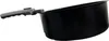 A black cooking pot with a silver handle, shown from the side against a white background. Produktbild-Vorschau