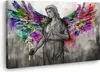 Graffiti Street Art Engel mit Flügeln Wandbild Leinwandbild Produktbild-Vorschau 1
