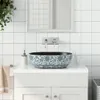 vidaXL Lavabo da appoggio nero e blu ovale 47x33x13 cm in Anteprima dell’immagine prodotto 2