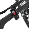 A close-up view of an electric bicycle's handlebar display and brake lever. Produktbild-Vorschau
