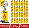 A collage of Alpen Camping gas canisters and marketing text. Voir les images du produit