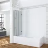 Duschabtrennung Duschtrennwand für Badewanne 150 x 140 cm Produktbild-Vorschau 3